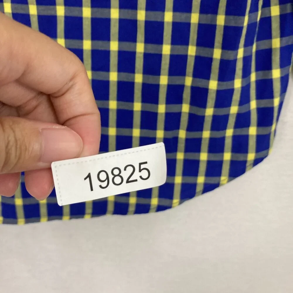 New J.Crew Men's Blue‎ Yellow Plaid Cotton Long Sleeve Button Down Large Office